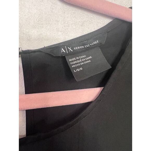 Size Large A/X Armani Exchange Top Long Sleeves Black - Picture 3 of 4